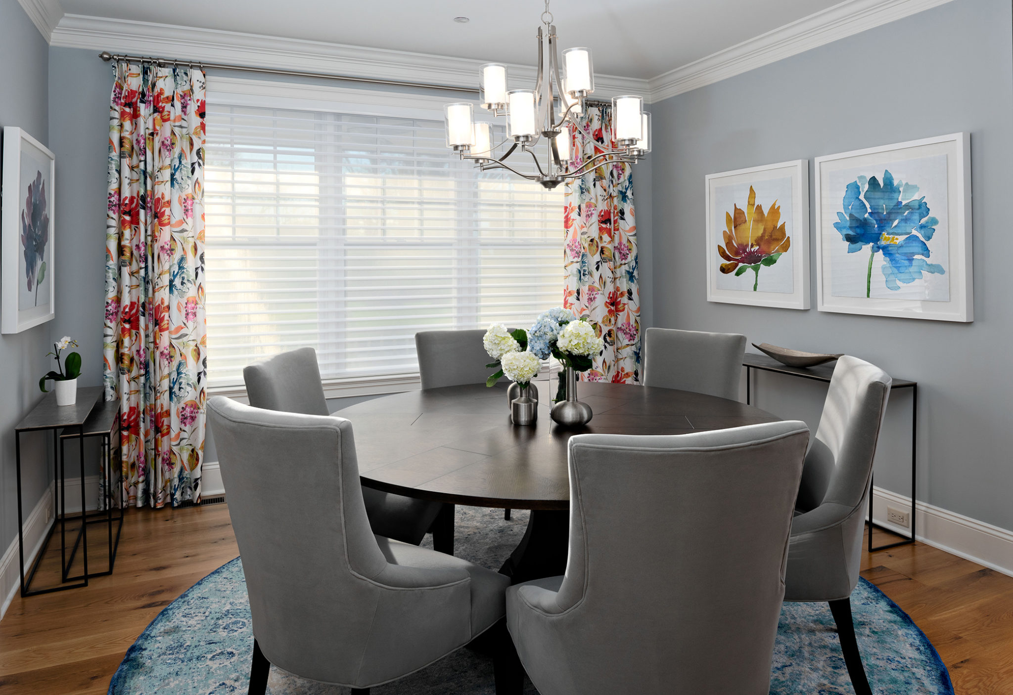 grey dining table